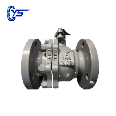 China General 4 inch wcb A216 floating Q41F-16c gas mount flanged ball valve with gearbox / handle for sale