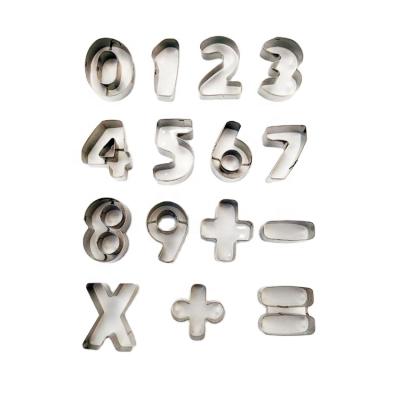 China Sustainable Stainless Steel Number Cookie Cutters For Rack for sale