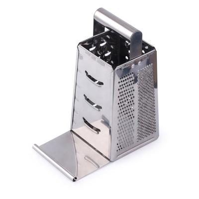 China Food Grade Stainless Steel Sustainable Multi Purpose 4 Sided Box Grater For Vegetable Cheese for sale