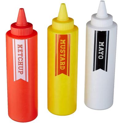 China food & Beverage Packaging 3PCS Plastic Squeeze Ketchup Mustard Mayo Bottle for sale