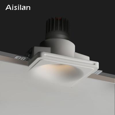 China Aisilan Radiation Hotel Bathroom Ceiling High Spot Fittings Anti-glare COB Lighting Gypsum LED Recessed Downlight for sale