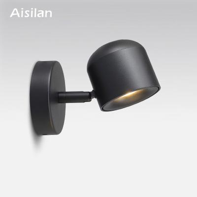 China EUROPEAN Modern Luxury Indoor Hotel Room Bedroom Bathroom Mounted Wall Lamp 7W Adjustable Bedside Reading COB Led Wall Light for sale