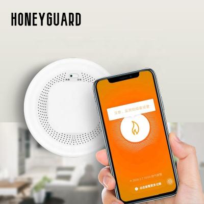 China HONEYGUARD HSA008 Wi-Fi Tuya Smart Smoke Detector APP Lifetime Smart Fire Alarm Wireless Conf Remote Control for sale