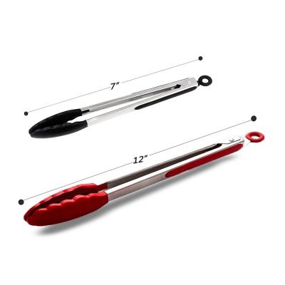 China Sustainable China Suppliers Hot Sale 304 Stainless Steel Tong Silicone Kitchen Cooking Serving BBQ Food kitchen Tongs for sale