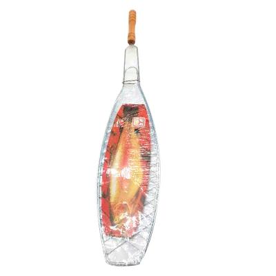 China Easily Cleaned Great Reputation High Level Barbecue Grilled Fish Mesh Grilling Net with Wooden Handle for sale