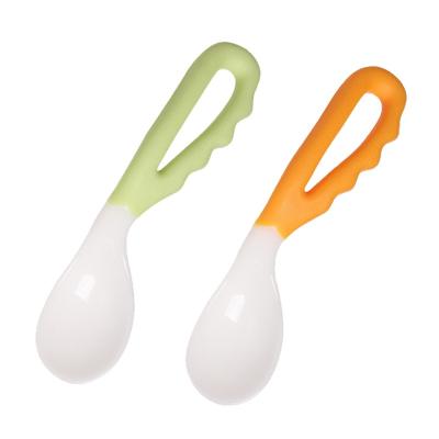 China BPA Free Custom Baby 12 Months Shaping Plastic Spoon Baby Product for sale