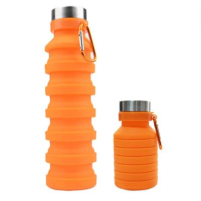 China Outdoor Portable Reusable Squeeze Adjustable Collapsible Collapsible Silicone Travel Drinking Water Bottle for sale