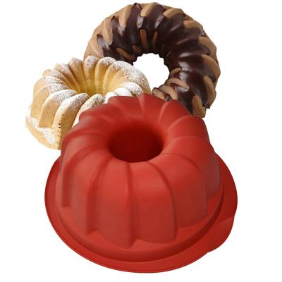 China Viable Vortex Pumpkin Shape Food Safety Cake Pop Silicone Cake Pan Stencil Baking Mold for sale