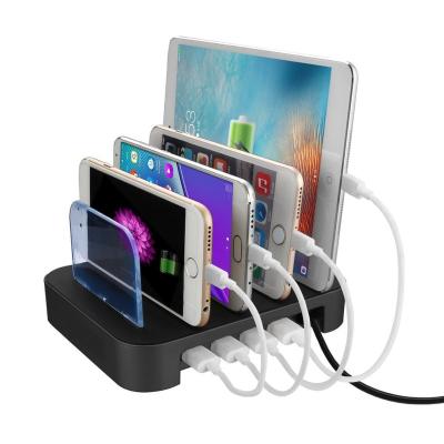 China Supermarket 4-Port USB Hub Dock Station Charger Holder Charging Organizer - Tablet/iPAD/Phone for sale