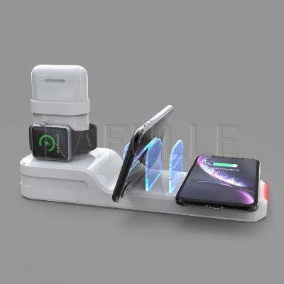 China 6 in 1 Hot Sales Model for Amazon Mobile Phone AirPods IWatch Fast iPhone 12 3 4 13 14 Pro 6 in 1 Qi Wireless Charger for sale