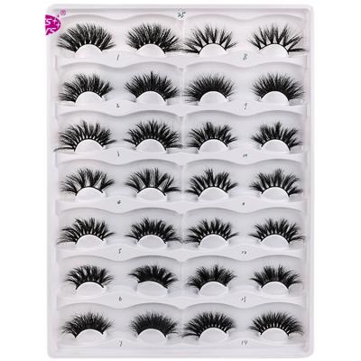 China 3D Layered Effect 25mm Mink Lashes Real Handmade 100% Fluffy Mink Strip Lashes 3D 5D False Eyelashes for sale