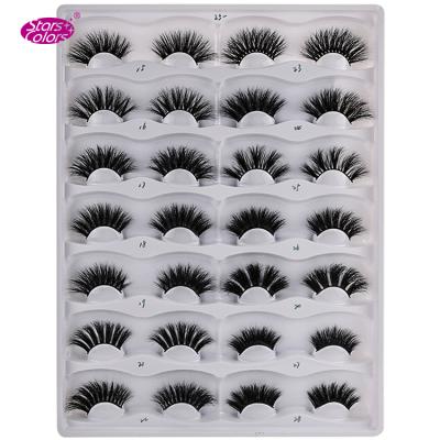 China 3D Layered Effect Starscolor 25mm Wholesale Mink Lashes Real Mink 100% Handmade Fluffy Strip Lashes False Eyelashes 3D 5D for sale