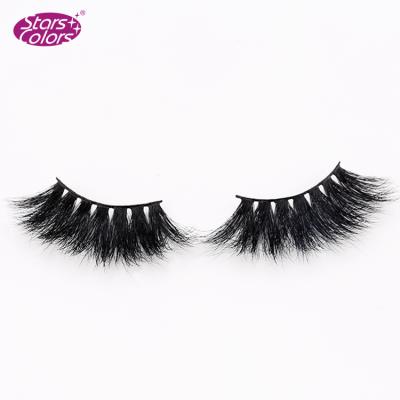 China 3D Layered Lashes New Seller 3D Effect 5D Mink 25mm Handmade Fluffy 100% Siberian Mink Real Strip Lashes Wholesale 3d False Eyelashes for sale