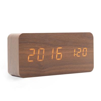 China Wholesale Clock Radio Creative Luminous Digital Mute Student Gift Smart Led Electronic Clock Multifunctional Wood Clock Alarm Clock for sale