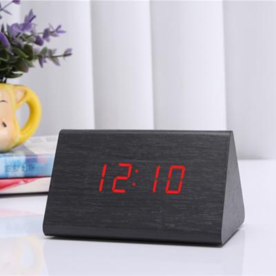 China LUMINOVA Creative Luminous Multifunctional Silent Wooden Alarm Clock Wooden Gift Clock Smart Led Electronic Wholesale for sale