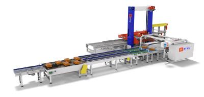 China Pallet Gantry Beverage Palletizer High Level Double Channel 35KW for sale