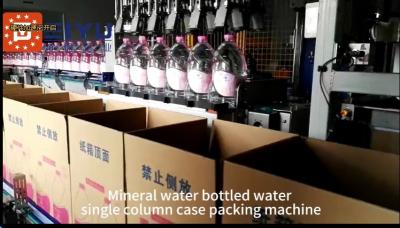 China Mineral Water Bottle Case Packer Packaging Machine Single Column for sale