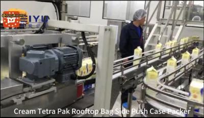 China Rooftop Bag Side Push Case Packing Machine Automated Cream Tetra Pak packer for sale