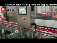 Aluminum bottle washing, filling and capping machine