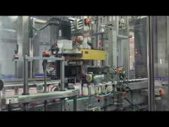 0319 26000BPH high-speed sleeve labeling machine for dairy product production line customer site