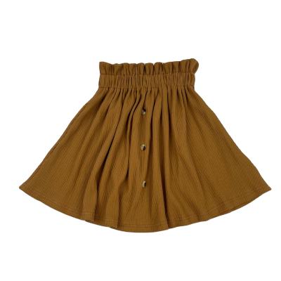 China Little Girl Washable Clothing Solid Color Clothing Boutique Kid A-Line Skirt Plus Size Dress Short Skirt Baby Skirt With Button for sale