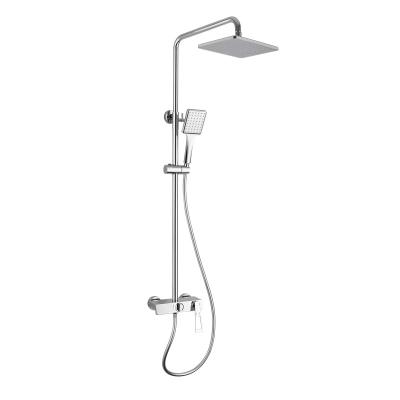 China With sliding bar HUARUILI wholesale price bathroom shower set ChromePlated handle brass faucet single rain shower head for sale