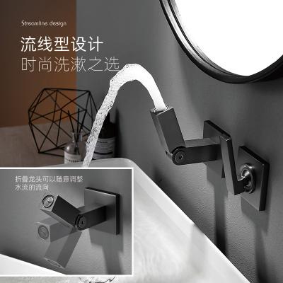 China Thermostatic Faucets HUARUILI modern concealed hot and cold black white Chrome dark grey bathroom water mixer bathroom basin faucet for sale