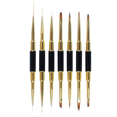 China NAIL Nail Art Liner Brush Double-Ended 2 in 1 Designs Acrylic UV Gel Nail Brush for Nail Painting for sale