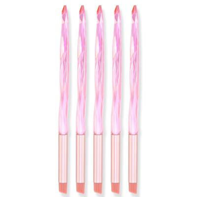 China Nail Art Beauty Salon Poke Nail Brush White and Pink Brushes Polish Gradient Nail Brush for sale