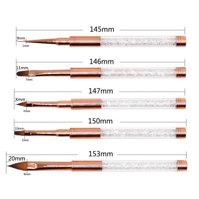 China CLOU EVAL Rose Gold Nail Art Brush Rhinestone Nail Brush for sale