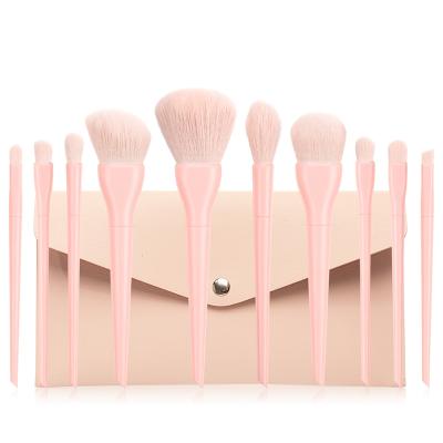 China Smudge Brush Beauty Makeup Set Brush With Bag Candy Colors 10pcs Makeup Set Brush for sale