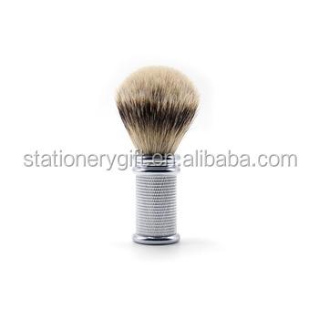 China Shaving Brush Metal Handle Silver Tip Harness Wet Shaving Brush Personalized Men Hair Brush for sale