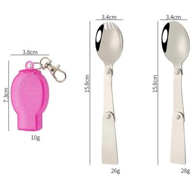 China Outdoor Folding Foldable Tableware CHL1778 Camping Picnic Tool Spoon Fork Pocket Travel Camping Utensil Small Spoon Stainless Light Fork for sale