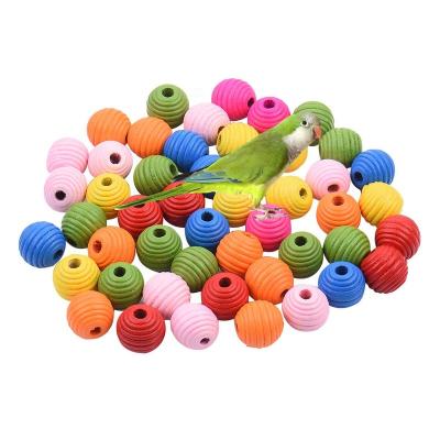 China DIY Wooden Toy Accessories For Parrot Universal Bird Toy Accessories Colorful Beehive Wood DIY Bead Decorations for sale