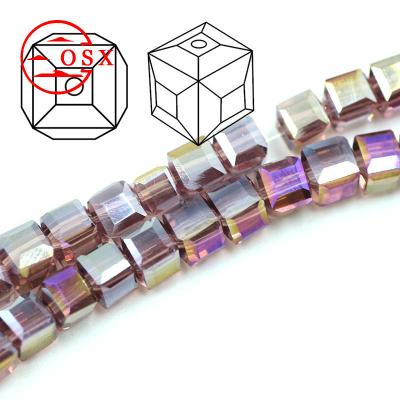 China Jewelry Making Osx Custom Healing Bracelet Crystal Bead Faucet Necklace Wire Wrap Bead Bracelet Square Gold Plated Colored Luster Glass Beads for sale