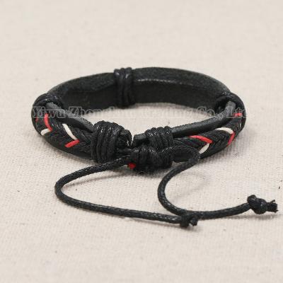 China Vintage Yiwu factory wholesale ethnic style woven bracelet acier inoxydable hip hop couple bracelet charms for sale