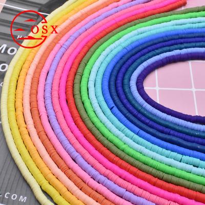 China Ceramic OSX, factory wholesale cheap 6mm flat round polymer clay beads handmade clay beads for DIY jewelry making bracelet mixed colors for sale