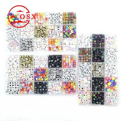 China Jewelry Makeing DIY Craft Accessories Wholesale 15 Grid Number Alphabet Beads Children's Puzzle Player Encrusted Beads Lace Material Diy Crystal Seeds Beads Set for sale