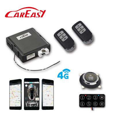 China PKE Passive Keyless Entry 4G GPS/GSM Smartphone Car Alarm PKE Entry Push Button Motor Start with Remote Starter for sale