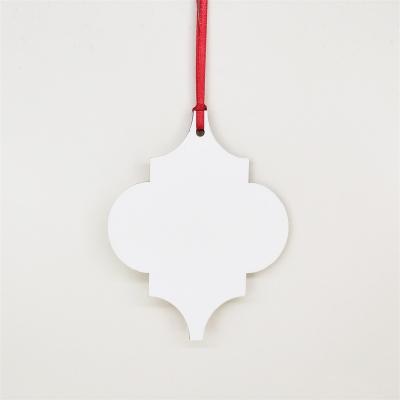 China DYE sublimation heat press sublimation deco arabesque ornament sublimation pendants wooden Christmas tree MDF for sale