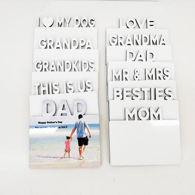 China Shape 2021gifts DADDY MOM FAMILY LOVE GRANDMA GRANDMA GRANDMA FRIENDS Customized Hardboard Fridge Magnet for sublimation for sale