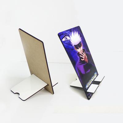 China Waterproof High Quality Mobile Stand Cell Phone Holder For iPhone iPad Customize Art And Crafts Dye Sublimation MDF Blanks for sale