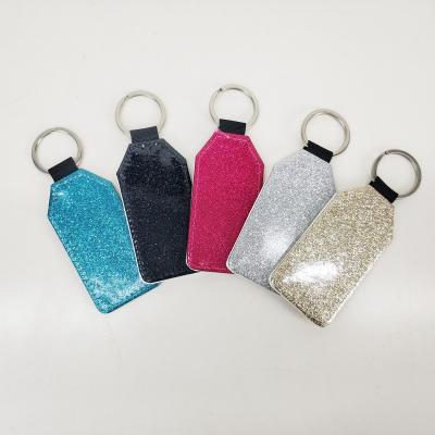 China Custom Leather Press PU Leather Key Chain DIY Logo Single Side Sublimation Blank Heat Dye Sublimation for sale