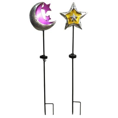 China Cheap Professional Manufacture 3500k LED Solar Powered Star and Moon Stick Solar Garden Light for sale