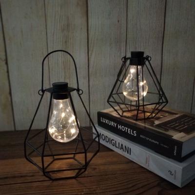 China Solar Garden Lamp Outdoor Garden Lights Solar Lantern Retro Iron Solar Hanging Light Wall Lamp Waterproof Garden Decor for sale