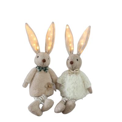 China Various Stuffed Bunny Febric Plush Rabbit Ears Easter Decoration LED Lighting Modern Factory Manufacture for sale