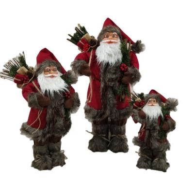 China New Design Fabric 2021 Christmas Santa Claus Different Size Father With Led Lighting for sale