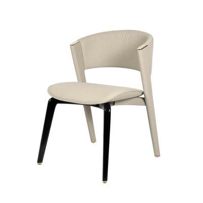 China High End Modern Leather Dining Room Chair Gold Plated Stainless Steel Luxury Dining Chair for sale