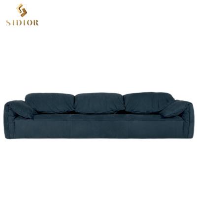 China High Quality Luxury Furniture Couch Three Sofa Imported Abrasive Leather Italian Modern Living Room Sofas for sale