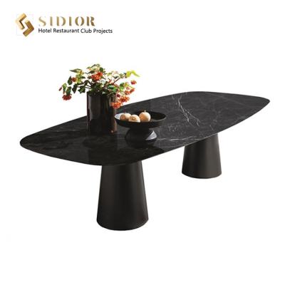 China Modern Marble Dining Table Contemporary Kitchen Tables 2m Length for sale